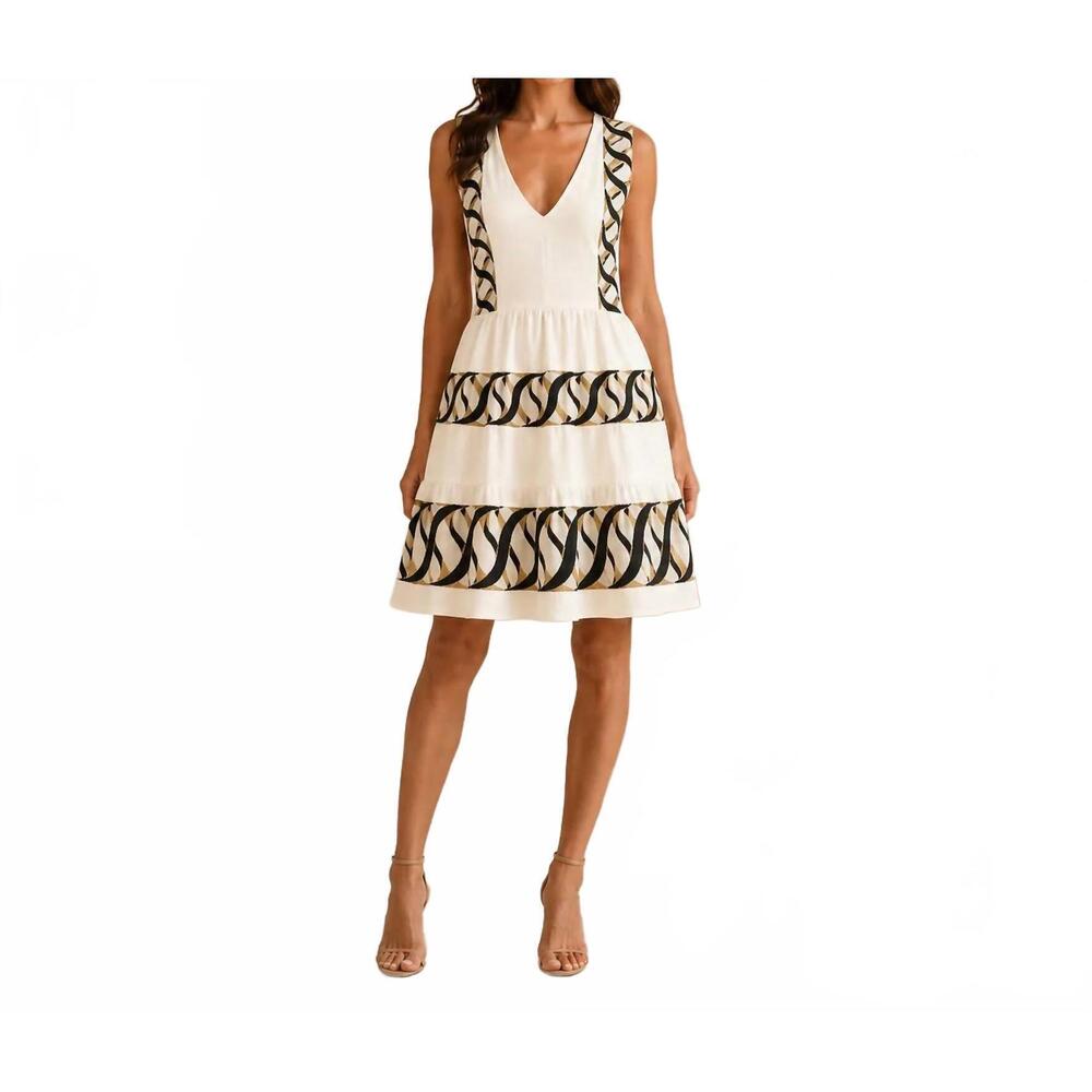 NEW MYSTERY RESORT solea mini dress in white black
